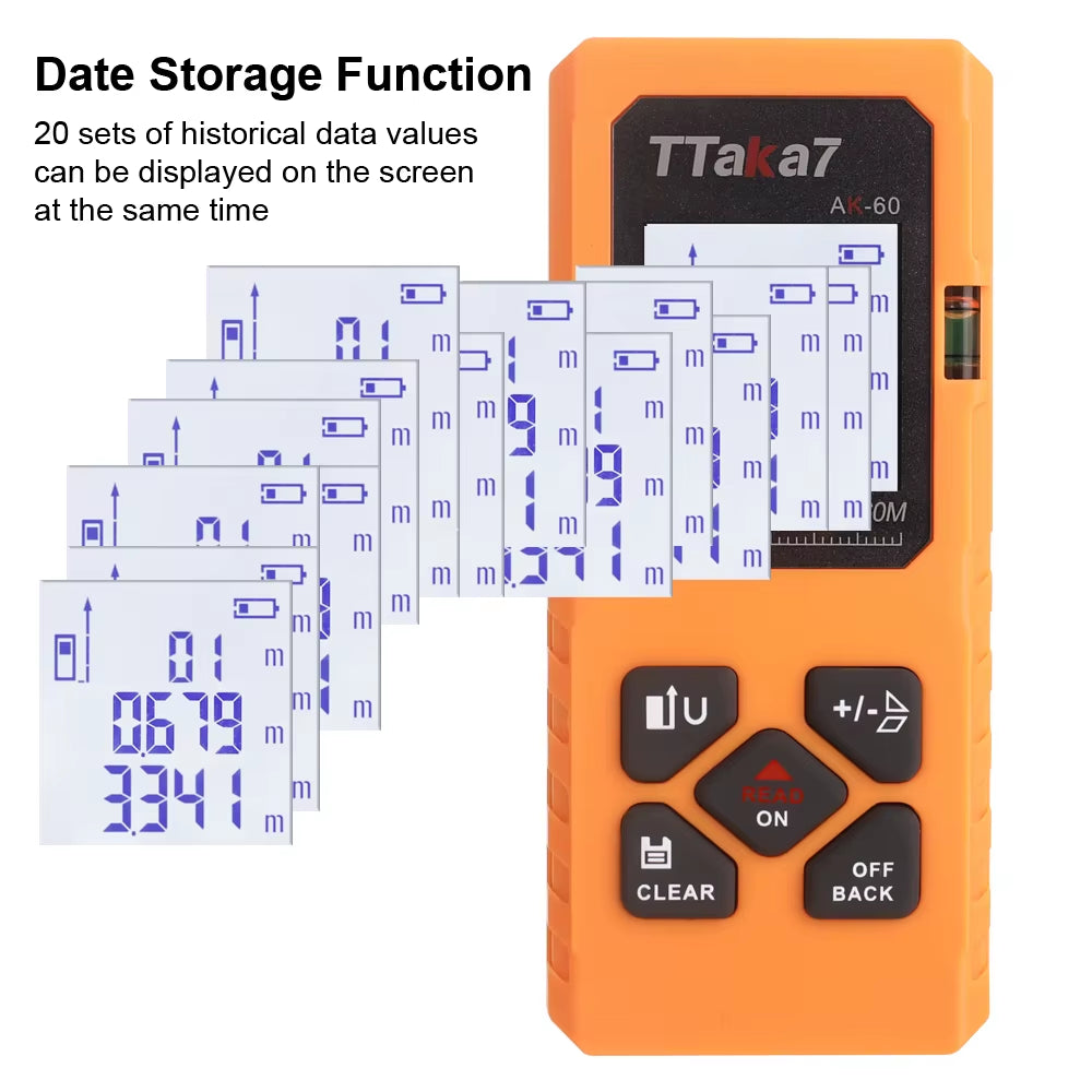 SmartMeasure 40M/60M Mini Laser Distance Meter – USB Rechargeable Handheld Rangefinder for Accurate Measurements